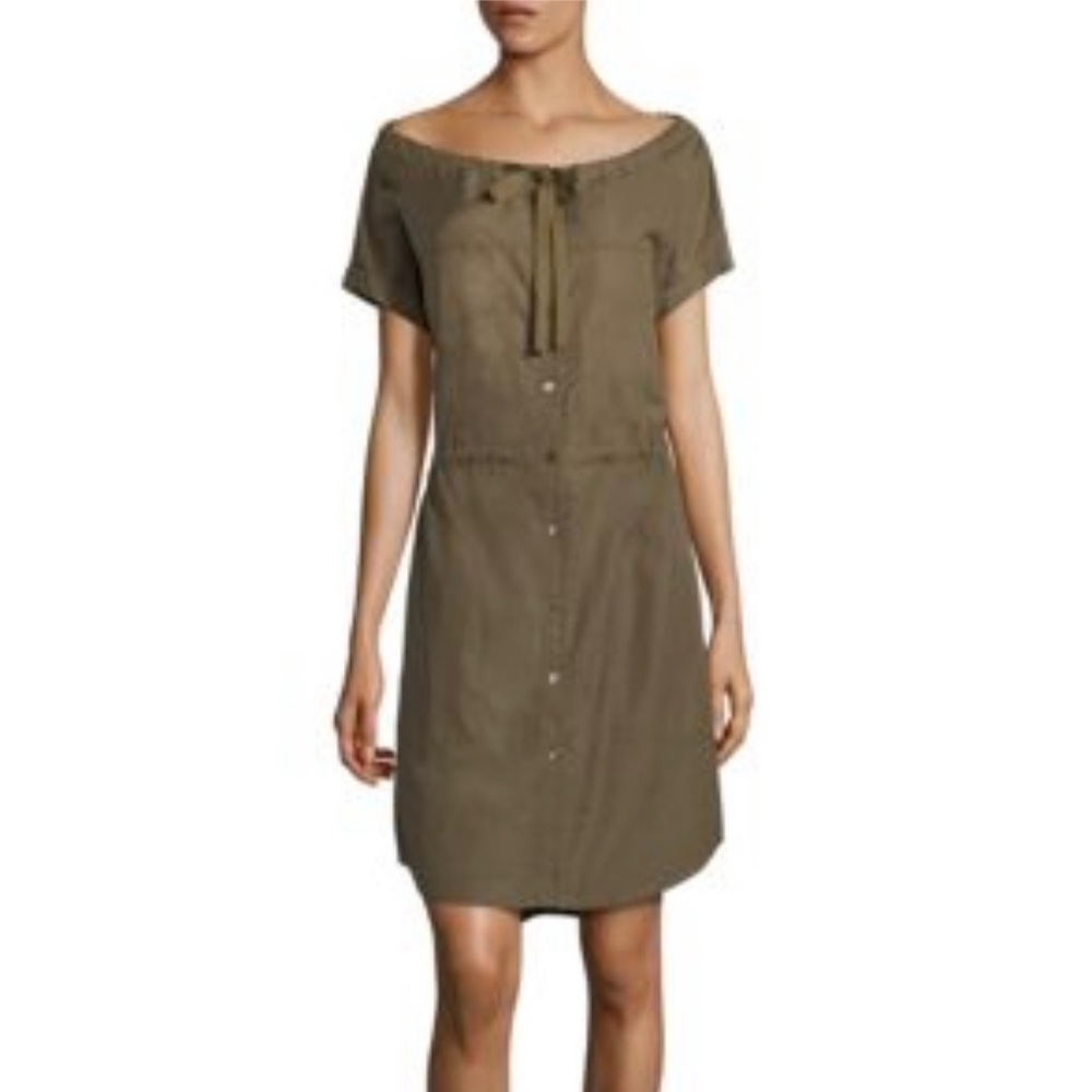 Theory Laela Dress in Military Green